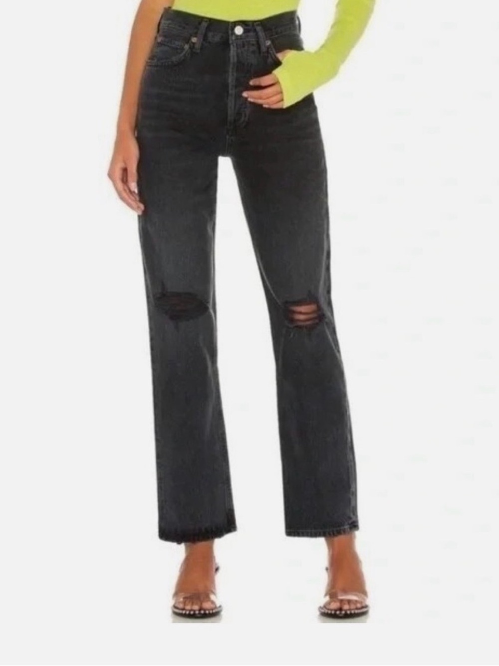 Agolde. 90s Pinch High-Rise Straight Distressed Jeans. Howl Wash. size 25.